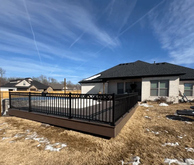 TimberTech composite deck pool-side build — JHG Contracting LLC serving Gentry, AR