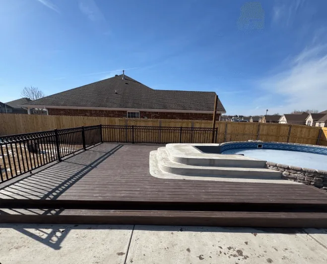 22x20 TimberTech composite deck pool surround Fayetteville AR — JHG Contracting LLC